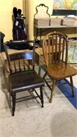 Antique stencil chair, hoop back kitchen chair,