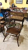 Frederick Duckloe cherry Windsor chair, marked