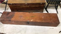 Long wooden box with a hasp, 10 x 14 x 68, (885)