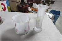 Lovely frosted glass vases