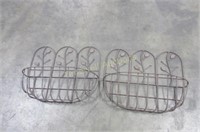 Pair of large wrought iron planters