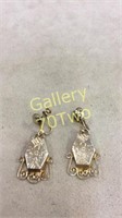 10k yellow gold dangle earrings approximately