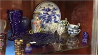 Selection of Oriental china pieces and charger