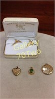 Selection of 1/20 10 k yellow GF pendants, and