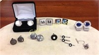 Large selection of men's cufflinks, tie clips,