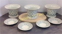 Wallendorf porcelain vases with coordinating