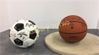 Team signed mini soccer ball with coordinating