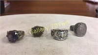 Selection of .925 rings size 5.5, 4.25, 7.75, and