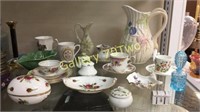 Selection of Porcelain teacups and saucers,