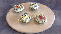 Selection of porcelain enamel bird themed dresser