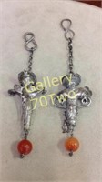 Pair of antique Chinese amulet pendants