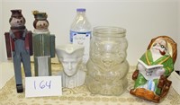 Vintage Skippy Jar, Wood Dolls & More