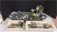 Large selection of silver plated serving