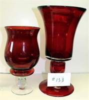 Very Large Red Glass Vase Sets