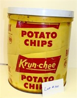 Krun Chee Potato Chip Container vintage