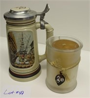 1987 Collecible Stein & Large Candle