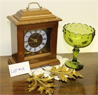 Mantle Clock, Large Compote, 2 Leaves