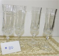 Four Champagne Crystal Glass Set