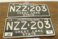 Matching Set of 2 1979 Licence Plates