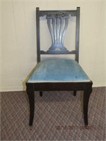 Lyre back side chair upholstered seat