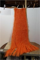 Large Orange Crocheted Scarf