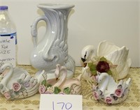 Ceramic Swan Lot of Five