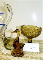 Large Glass Swan, Duck & Compote