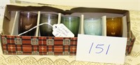 Vintage Colored Shot Glasses in Box