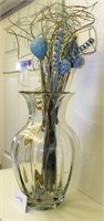 Krosn Poland Large Glass Vase w/décor