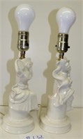 2 Vintage Lamps Damsel and Man