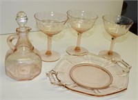 Pink Depression Glass Cruet & More