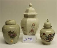 Set of 3 Lidded Vases / Jars Enesco