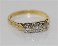 18ct yellow gold and diamond ring