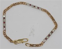 Yellow & white gold gemset bracelet