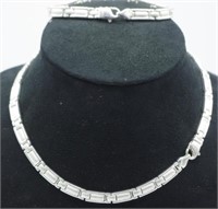 Heavy sterling silver necklace & bracelet set