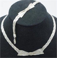 Fine sterling silver necklace and bracelet set
