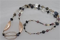 Crystal/pearl and assorted bead necklace
