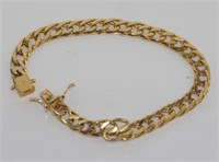 9ct yellow gold curb link bracelet