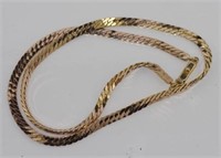 9ct gold flatlink necklace.
