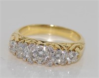 18ct yellow gold antique style diamond ring