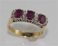 18ct yellow gold and ruby set ring