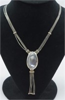 Fine sterling silver necklace with MOP pendant