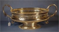 Large antique silver plated fruit bowl