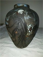 Stunning Vintage Distel vase featuring a mother