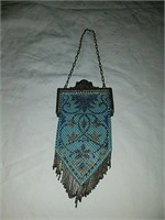 Antique Art Deco Mandalian flapper purse enamel