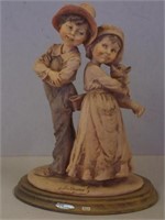 Florence Italian pottery boy and girl figurine