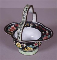 Small oriental enamelled metal basket
