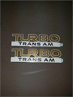 2 New Old Stock turbo Trans-Am metal emblems