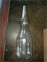 Antique "The Master" 1 quart glass oil bottle