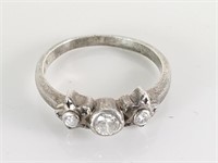 STERLING SILVER 3 STONE CZ RING
